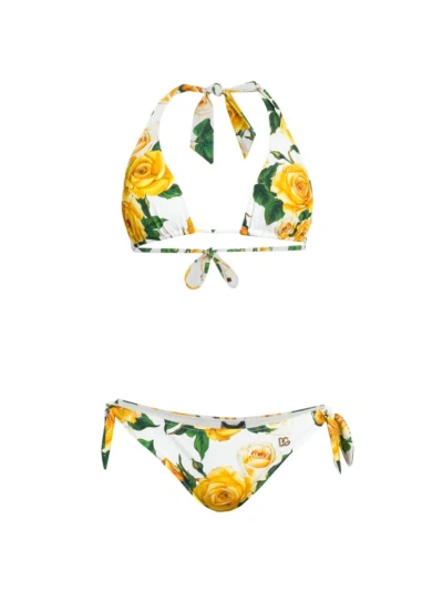 Dolce & Gabbana Women's Floral Halter Bikini In Multicolor