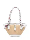 Dolce & Gabbana Borsa A Spalla Coffa Capri In Rafia Con Stampa Floreale Dolce E Gabbana In Sand
