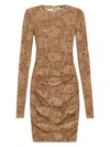Dolce & Gabbana Lace Dress In Brown