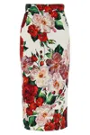 Dolce & Gabbana High-waisted Pencil Skirt Floral Pattern In White