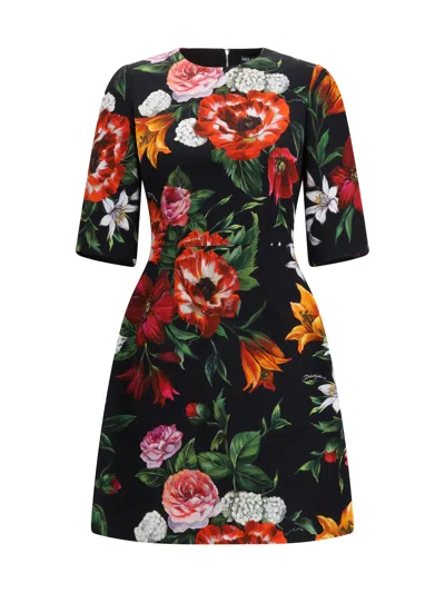 Dolce & Gabbana Women Floral Midi Dress In Red