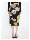 Dolce & Gabbana Multicolor Shirt With Oversize Pointed Collar And All-over Floral Motif In Silk Stretch Woman In Multicolor