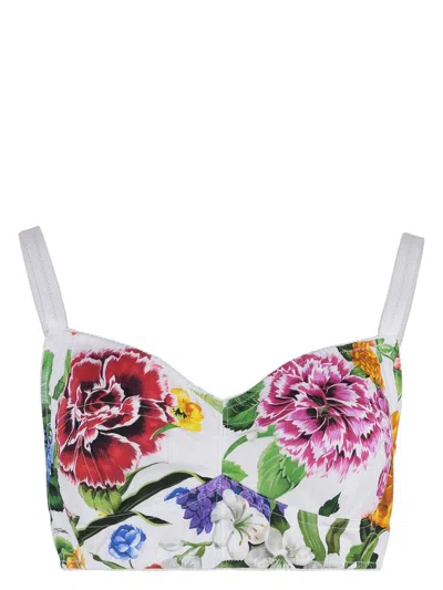 DOLCE & GABBANA WOMEN'S FLORAL PRINT BRALETTE TOP | SIZE 42 | F7T18THS5S5