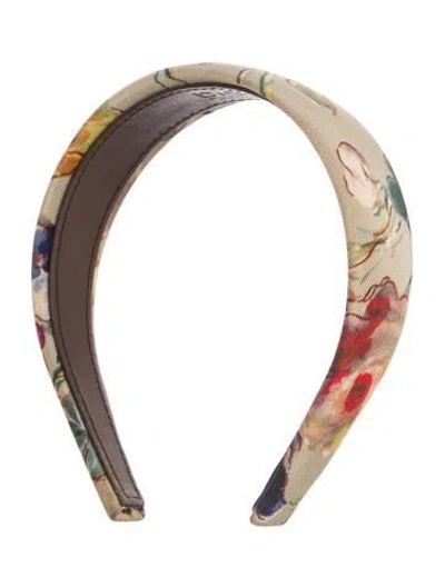 Pre-owned Dolce & Gabbana Women's  Floral Print Headband In Neutral