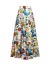 Dolce & Gabbana Women Floral Print Long Flounced Skirt In Multi