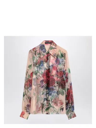 DOLCE & GABBANA WOMEN'S FLORAL-PRINT SILK SHIRT | SIZE 42 | F5R64TIS1Y7