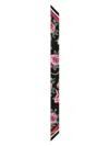 Dolce & Gabbana Floral Pattern Silk Twill Headscarf In Black