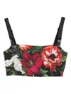 Dolce & Gabbana Floral Print Cropped Dress With Adjustable Straps In Multi