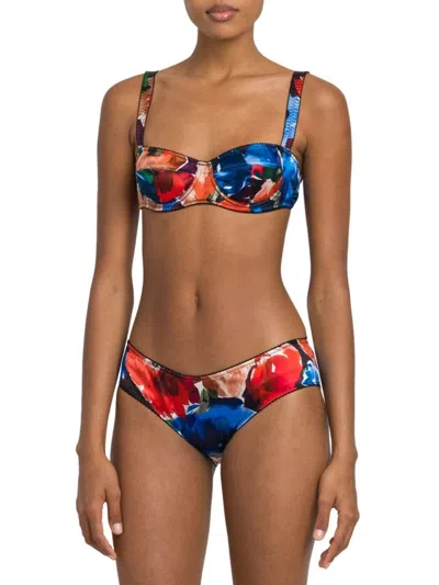 Dolce & Gabbana Women's Floral Silk-blend Underwire Bra In Bordeaux