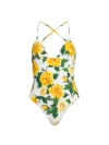 DOLCE & GABBANA WOMEN'S FLORAL STRAPPY ONE-PIECE SWIMSUIT