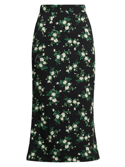 Dolce & Gabbana Women's Floral Stretch Silk Pencil Skirt In Green