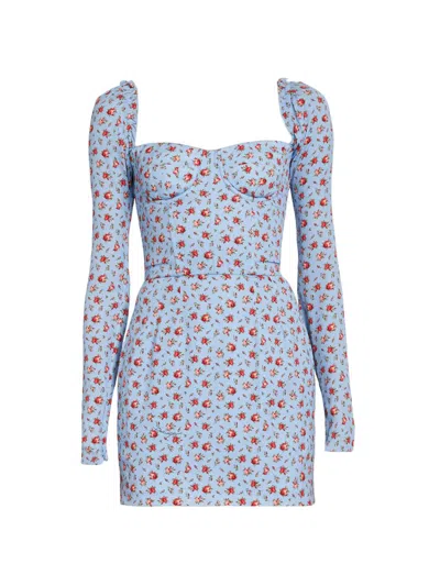 DOLCE & GABBANA WOMEN'S FLORAL STRETCH-SILK MINIDRESS