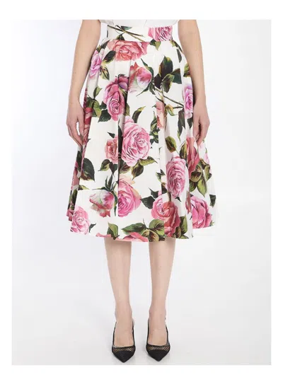 DOLCE & GABBANA WOMEN'S FLORAL TIERED SKIRT