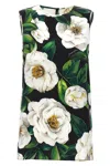Dolce & Gabbana Gardenia Print Stretch Silk Charmeuse Sleeveless Top