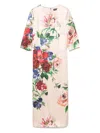 Dolce & Gabbana Women Satin Dress With Iconic Floral Print