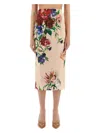 Dolce & Gabbana Printed Stretch Satin Skirt