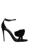 Dolce & Gabbana Keira 105 Satin Bow Sandals In Patent Leather In Black