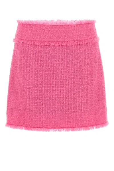 Dolce & Gabbana Women Fuchsia Tweed Mini Skirt