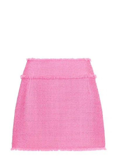 DOLCE & GABBANA WOMEN'S FUCHSIA TWEED MINI SKIRT