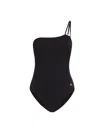 Dolce & Gabbana One-piece One-shoulder Swimsuit In Black
