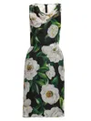 Dolce & Gabbana Multicolor Midi Silk Dress In Multi
