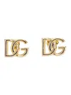 Dolce & Gabbana Women Gold-colored Stud Earrings With Interlocking Dg Motif In Bronze Woman In Gold