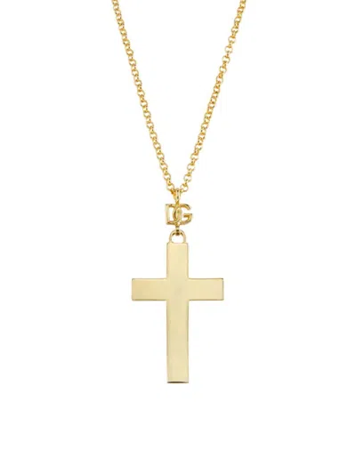 Dolce & Gabbana Women's Gold-plated Cross Pendant Necklace In Yellow Gold