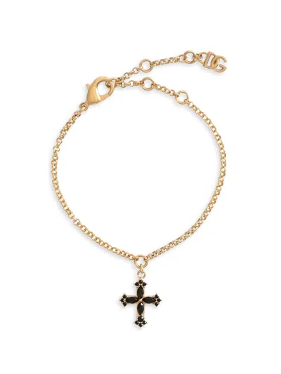 Dolce & Gabbana Women's Goldtone & Glass Crystal Cross Bracelet