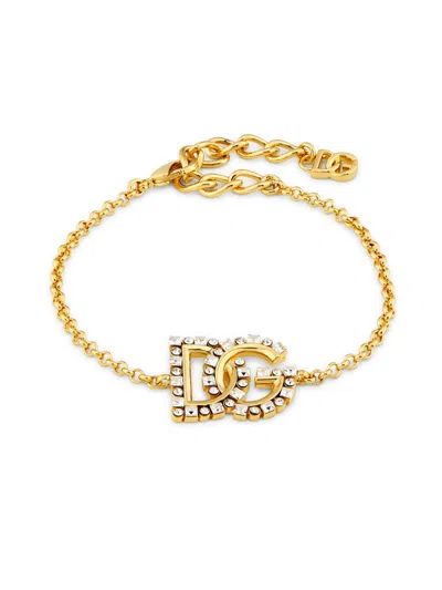 Dolce & Gabbana Women's Goldtone & Glass Crystal Monogram Bracelet