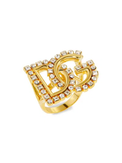 Dolce & Gabbana Women's Goldtone & Glass Crystal Monogram Ring