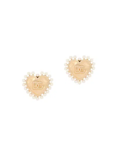 Dolce & Gabbana Women's Goldtone & Imitation Pearl Heart Clip-on Earrings