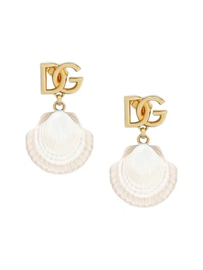 Dolce & Gabbana Women's Goldtone & Shell Monogram Drop Earrings
