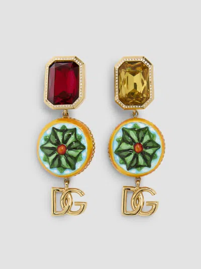 Dolce & Gabbana Women's Goldtone, Glass Crystal & Resin Mismatched Clip-on Drop Earrings In Multi Color