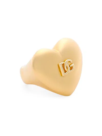 Dolce & Gabbana Women's Goldtone Heart Logo Ring In Gray