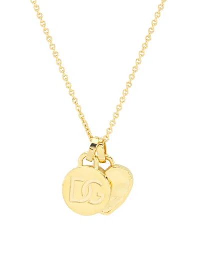 Dolce & Gabbana Women's Goldtone Monogram & Heart Pendant Necklace