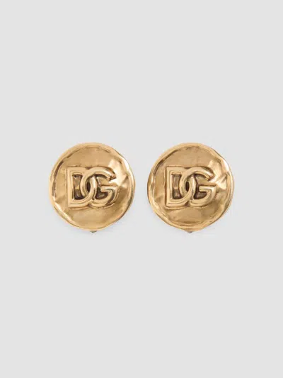 Dolce & Gabbana Women's Goldtone Monogram Clip-on Stud Earrings