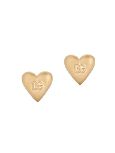 Dolce & Gabbana Women's Goldtone Monogram Heart Clip-on Stud Earrings