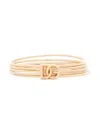 Dolce & Gabbana Dg Logo-charm Multi-hoop Bangle In Gold