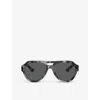 Dolce & Gabbana Dg4466 Square-frame Nylon Sunglasses In Grey