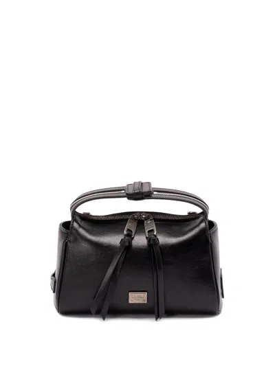 Dolce & Gabbana Zip-fastening Leather Tote Bag In Black