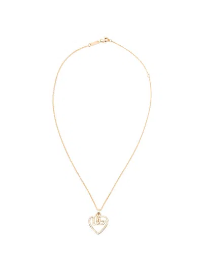 Dolce & Gabbana Women Heart And Logo Necklace In Gold