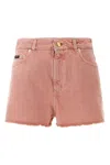 Dolce & Gabbana Regular Rise Flared Denim Shorts Clothing In Pink
