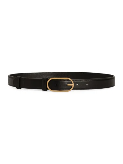Dolce & Gabbana Women's Italian Tailoring Dg Leather Belt In Gray