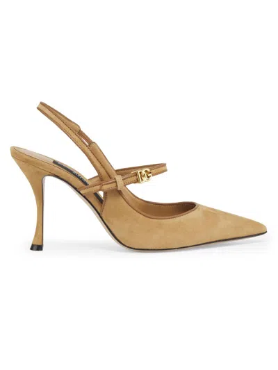 Dolce & Gabbana Women's Italian Tailoring Dg Suede Pumps In Brown