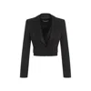 Dolce & Gabbana Short Wool Crepe Jacket In Black
