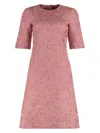Dolce & Gabbana Floral-jacquard Midi Dress In Pink