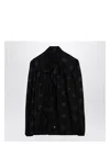 Dolce & Gabbana Black Shirt With Bow And Jacquard Dg Logo