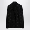 Dolce & Gabbana Black Shirt With Bow And Jacquard Dg Logo In Black