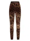 Dolce & Gabbana Leopard Print Leggings In Beige