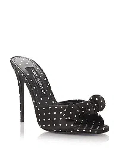 Dolce & Gabbana Women's Keira Polka Dot High Heel Sandals In Black